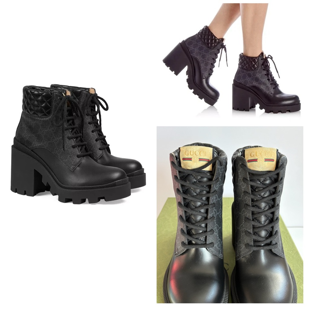 Gucci GG Black Leather Ankle Boot – Size 4.5 – Brand New – 100% Authentic